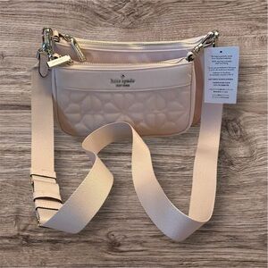 KATE SPADE DUET SPADE FLOWER QUILTED NYLON CROSSBODY